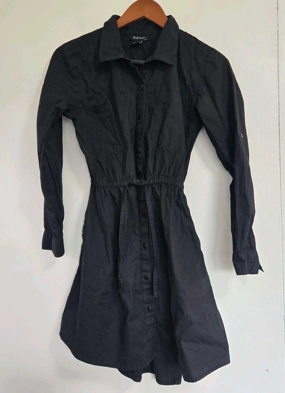 Style House Dress Womens M Black Minimalist Y2K Capsule Preppy Office Career